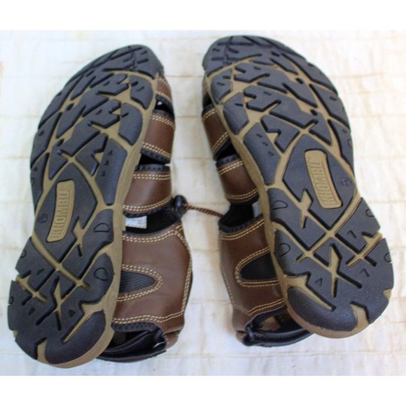 Khombu Mens Sandals sz 12 Fisherman Outdoor Brown Leather Flexible Sole Adjustab - Picture 10 of 11